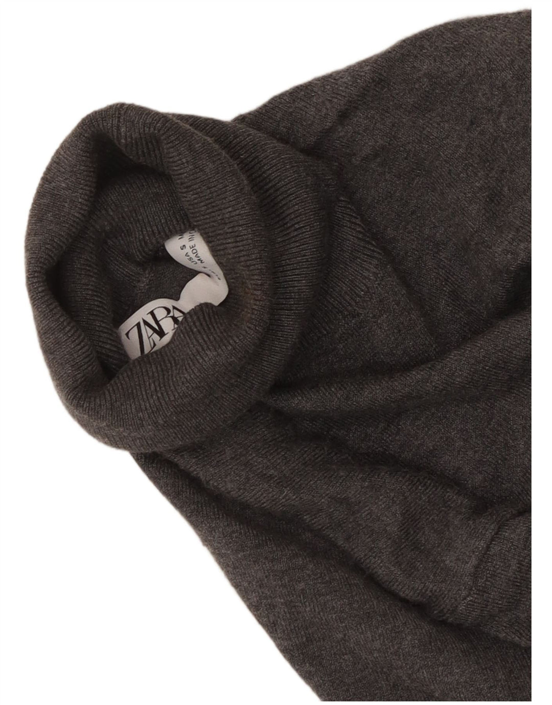 Zara Γυναικείο πουλόβερ με ρολό λαιμόκοψη UK 8 Small Grey