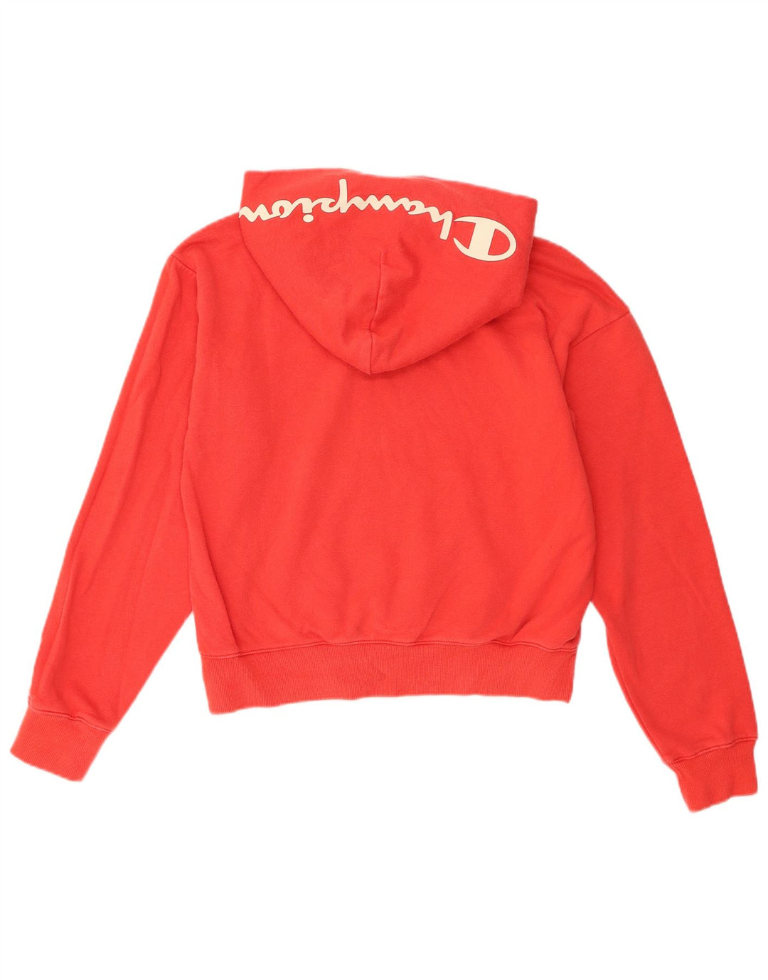 Champion Womens Crop Hoodie Jumper UK 14 Medium Red