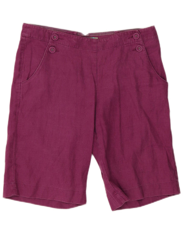 BODEN Womens Casual Shorts UK 10 Small W29 Purple Linen
