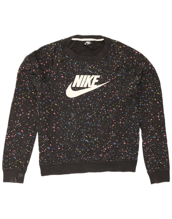 Γυναικείο γραφικό υπερμεγέθη φούτερ Nike Jumper UK 6 XS Black Spotted