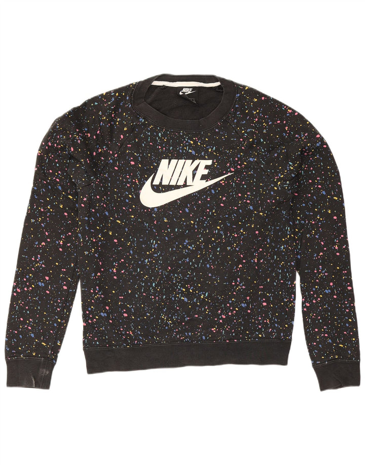 Γυναικείο γραφικό υπερμεγέθη φούτερ Nike Jumper UK 6 XS Black Spotted