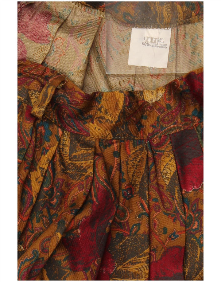 Γυναικεία πλισέ φούστα VINTAGE W30 Μεσαίο καφέ Paisley Viscose