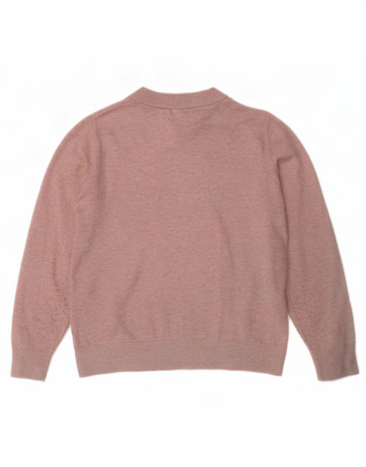 Marks & Spencer Γυναικείο πουλόβερ με λαιμόκοψη UK 10 Small Pink Polyester