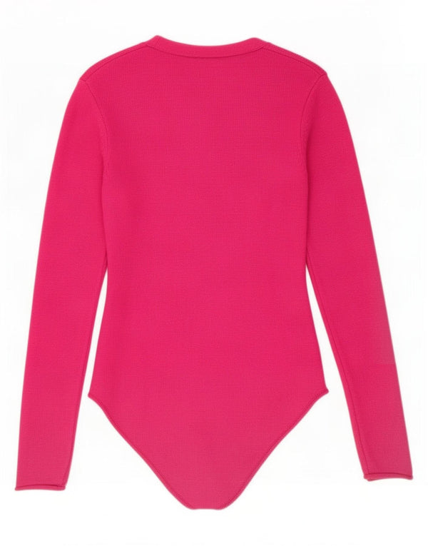 Zara Γυναικείο πλεκτό κορμάκι UK 8 Small Pink Viscose