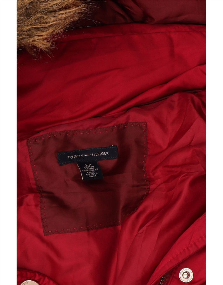 Tommy Hilfiger γυναικείο μπουφάν με κουκούλα UK 10 Small Pink Polyester