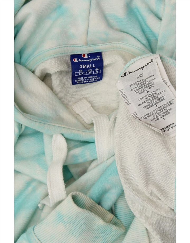 CHAMPION Γυναικεία μπλούζα με κουκούλα μεγάλου μεγέθους UK 10 Μικρές μπλε γραβάτες βαμβακερές