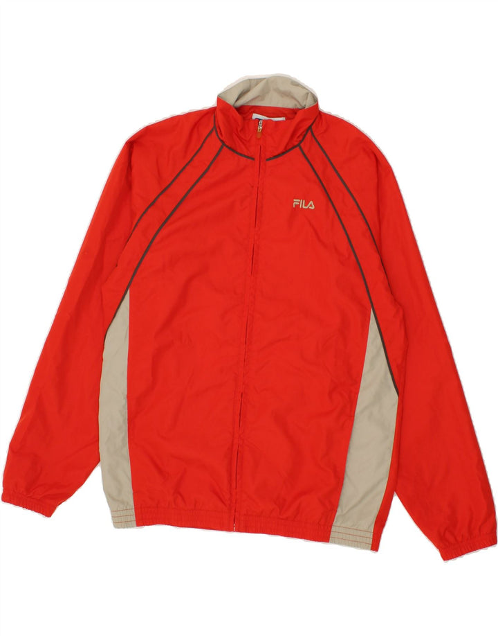 FILA Boys Graphic Tracksuit Top Jacket 15-16 Years Orange Colourblock Vintage Fila and Second-Hand Fila from Messina Hembry 