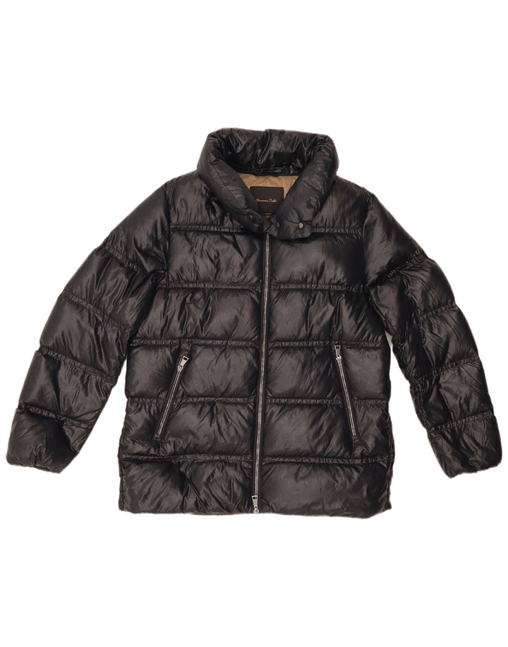 Massimo Dutti Γυναικείο μπουφάν με επένδυση UK 10 μικρό μαύρο νάιλον
