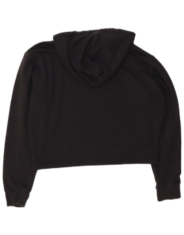 Γυναικείο PUMA Oversized Crop Graphic Hoodie Jumper UK 6 XS Μαύρο