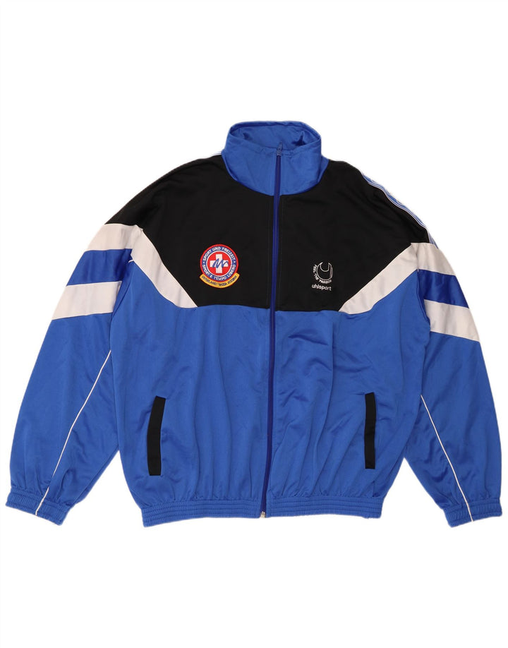 Ανδρική φόρμα γυμναστικής γραφικών UHLSPORT Top Jacket 2XL μπλε χρώματος πολυεστέρας