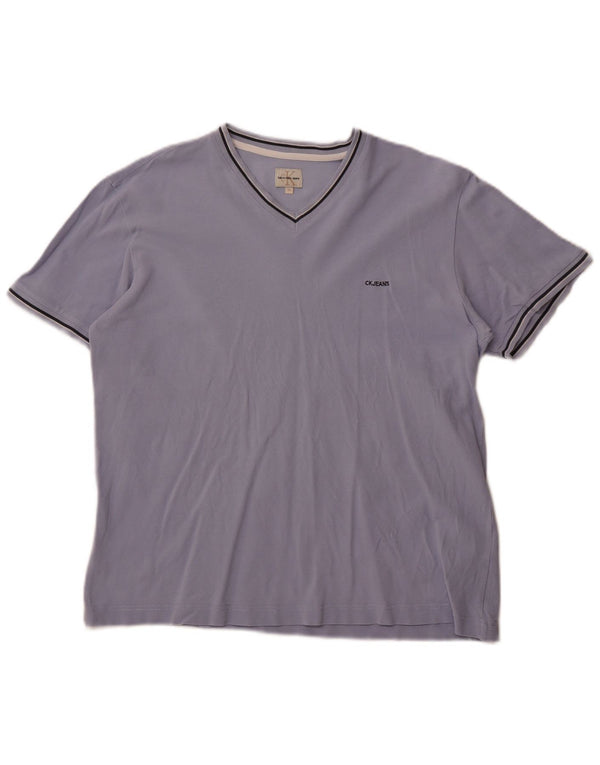 Calvin Klein Jeans Γυναικείο T-Shirt Top UK 18 XL Μωβ βαμβακερό