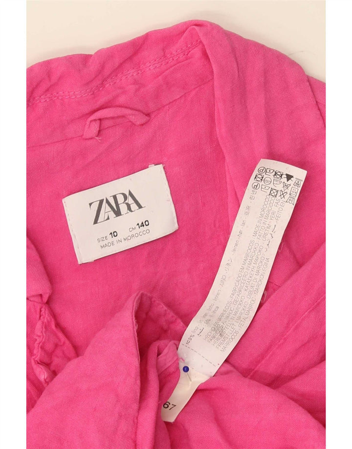 Zara Girls 2 Button Blazer Jacket 9-10 Years Pink Lenn