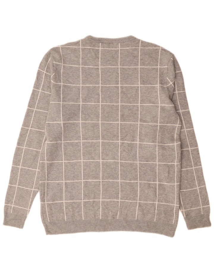 Ανδρικό πουλόβερ Zara Crew Neck Jumper XL Grey Check Nylon