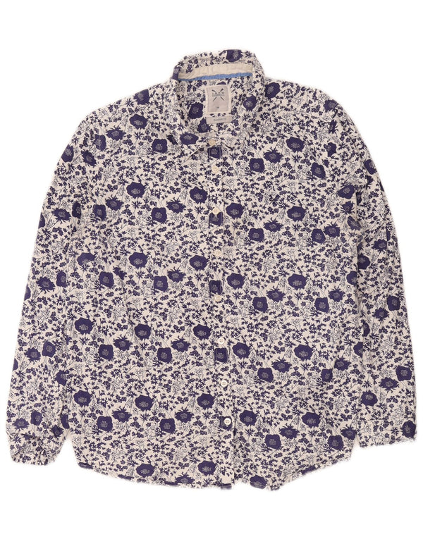 Crew Clothing Γυναικείο πουκάμισο Classic Fit UK 16 Large Blue Floral Βαμβακερό