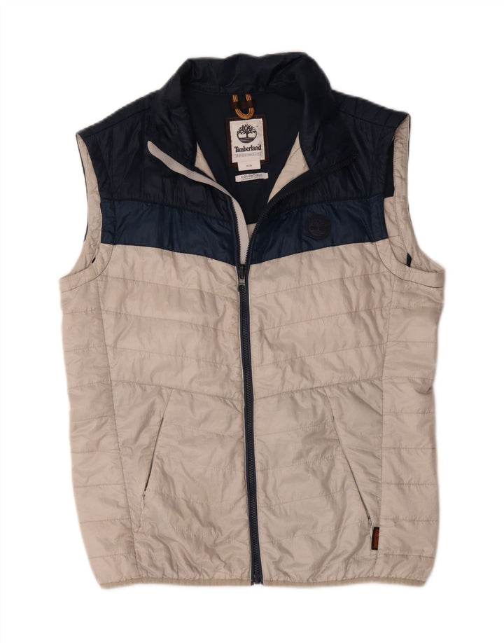 Timberland Ανδρικό padded Gilet UK 38 Medium White Colorblock Πολυεστέρας