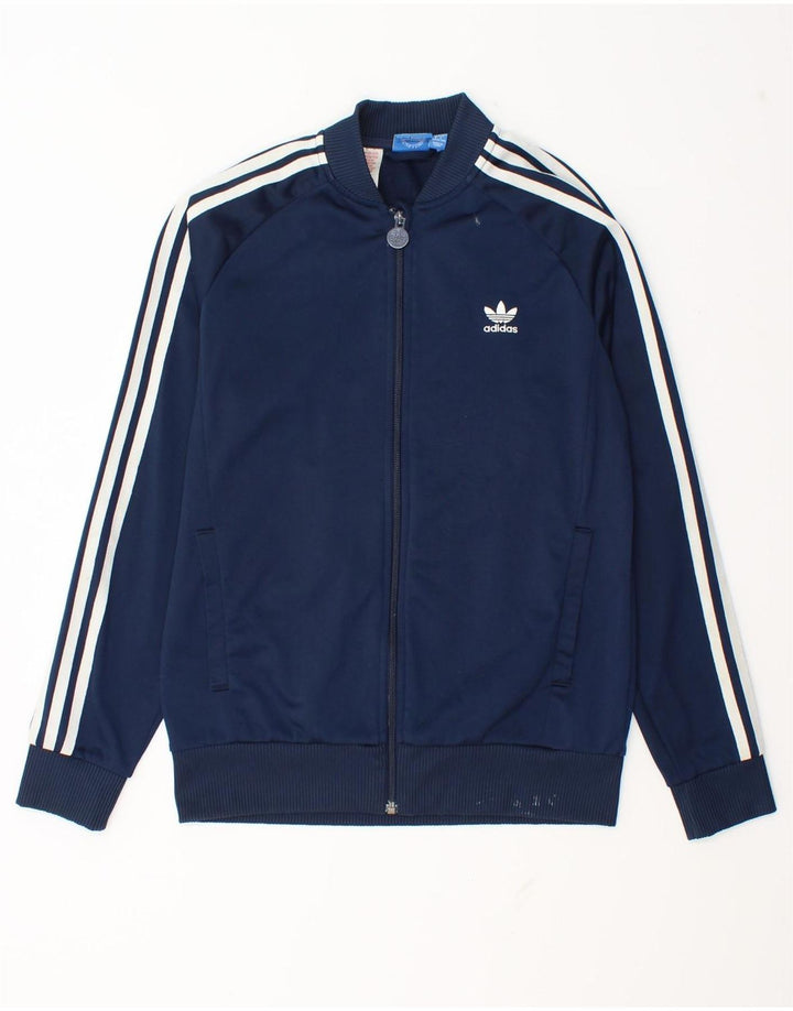Adidas Boys αθλητική φόρμα Top Jacket 13-14 Years Navy Blue Polyester