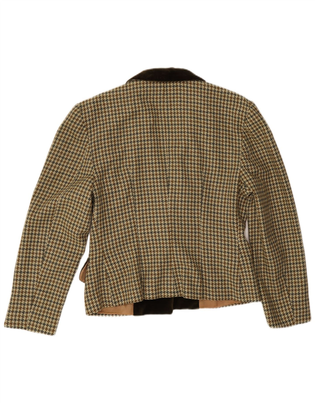 Vintage γυναικείο σακάκι σακάκι με 1 κουμπί EU 38 Medium Beige Houndstooth
