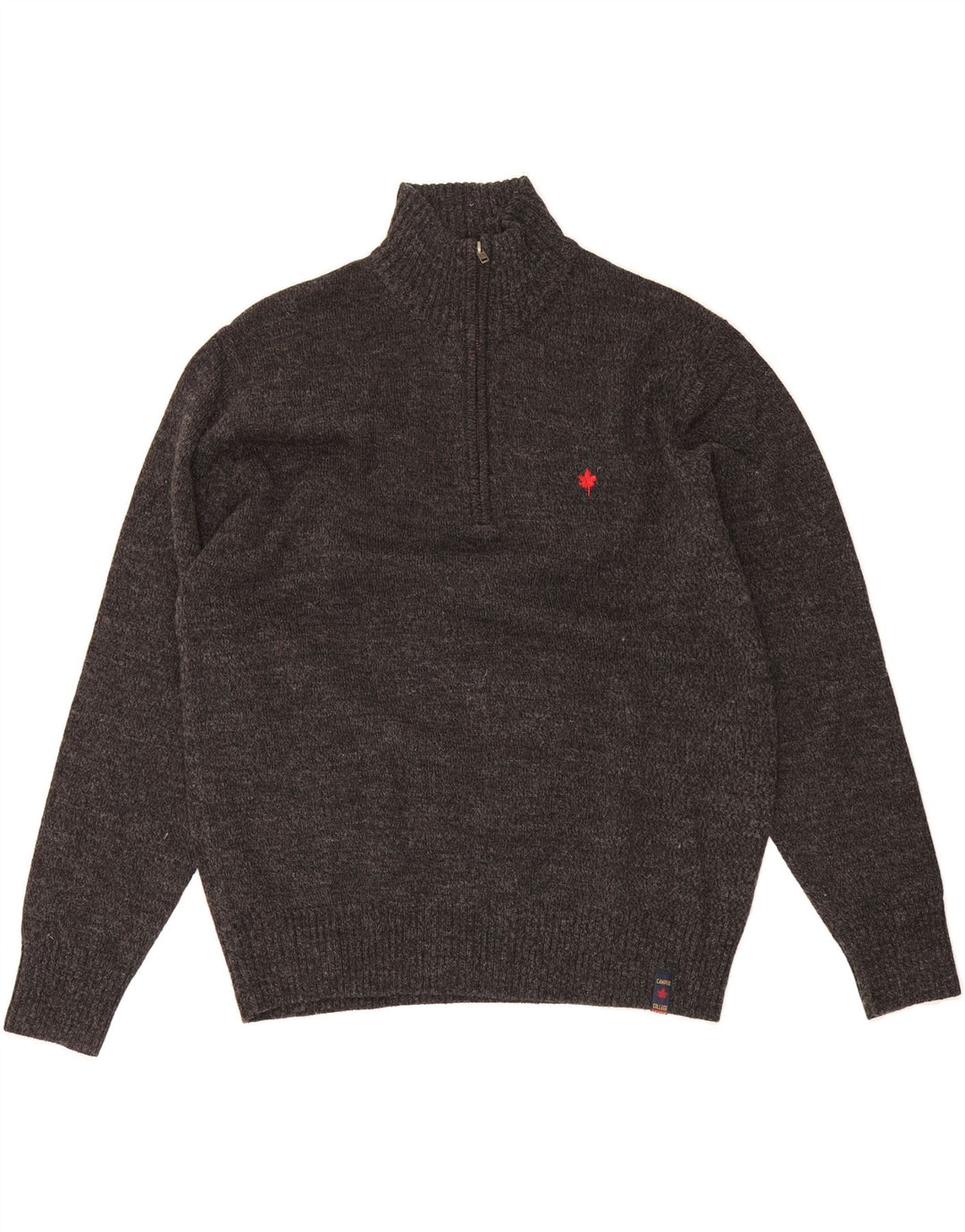 CANADA NORTH Mens Zip Neck Jumper Sweater Large Grey Flecked Acrylic Vintage Canada North and Second-Hand Canada North from Messina Hembry 