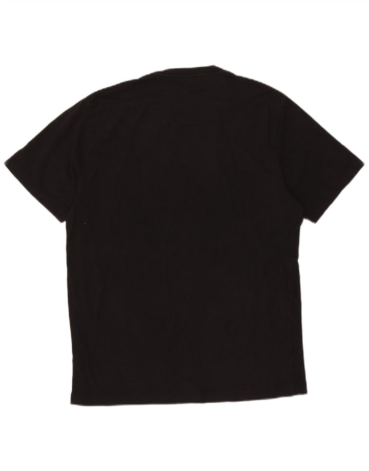 Ανδρικό γραφικό T-shirt True Religion Top Μεσαίο μαύρο βαμβακερό