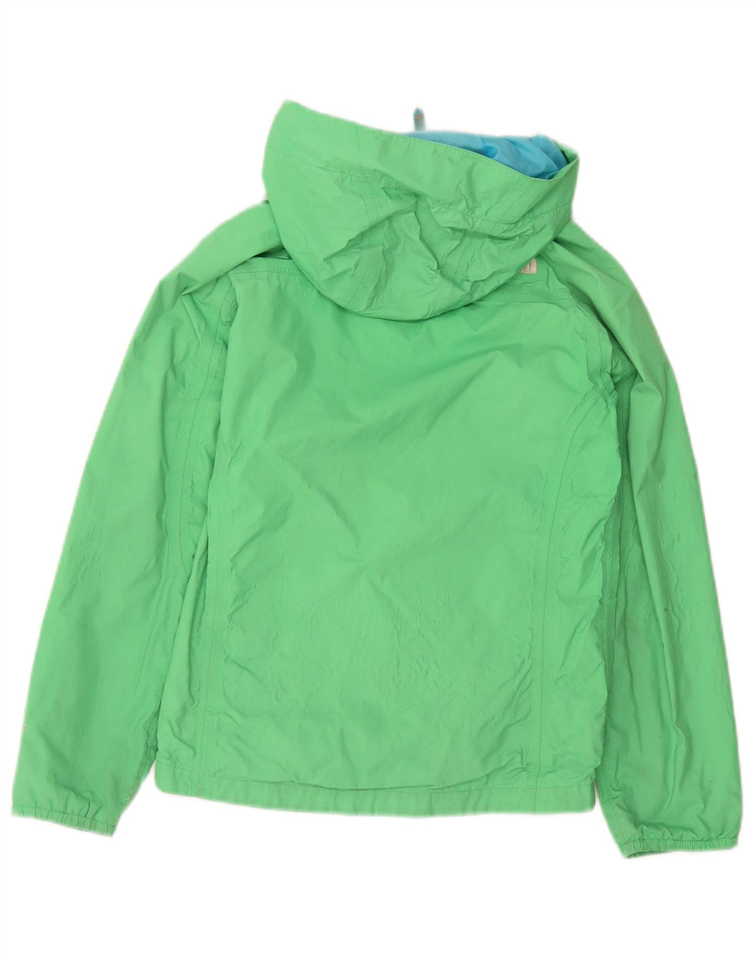 The North Face Girls Hooded Rain Jacket 10-11 Years Medium Green Nylon