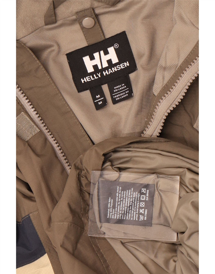 Helly Hansen Ανδρικό μπουφάν βροχής με κουκούλα UK 38 Medium Brown Colorblock Nylon