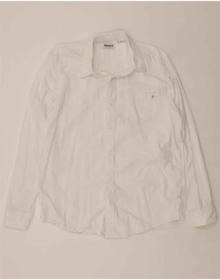 TIMBERLAND Mens Shirt Large White Cotton Vintage Timberland and Second-Hand Timberland from Messina Hembry 