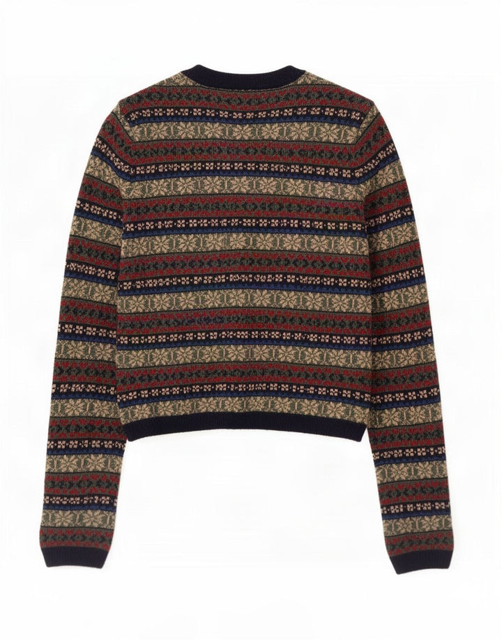Zara Γυναικείο πουλόβερ ζακέτα UK 10 Small πολύχρωμο Fair Isle Polyamide