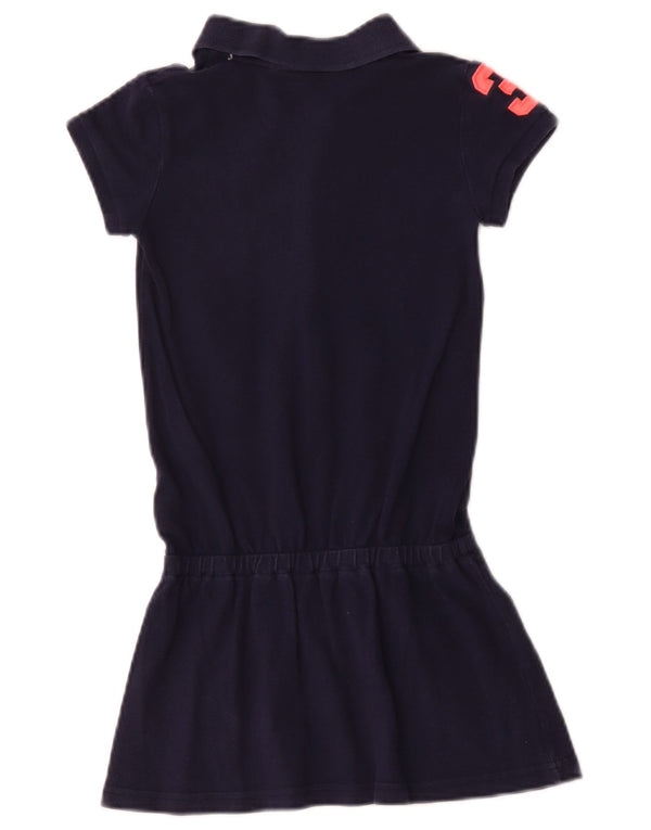 Polo Ralph Lauren Girls Graphic Drop Waist φόρεμα 6-7 ετών Small Navy Blue