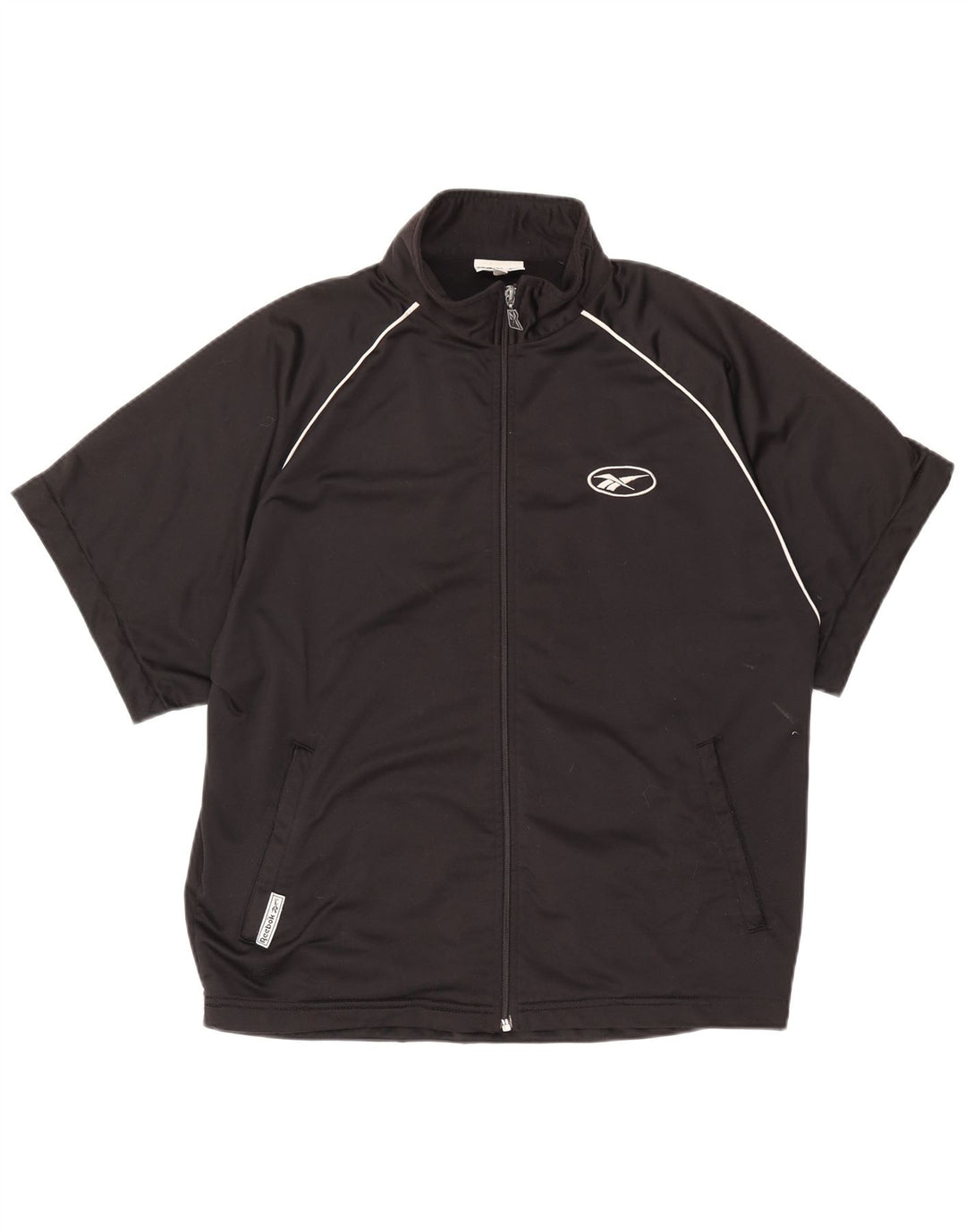 Ανδρική φόρμα με κοντομάνικο γραφικό Reebok Top Jacket Μεσαίο Μαύρο