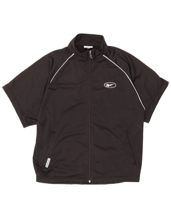 Ανδρική φόρμα με κοντομάνικο γραφικό Reebok Top Jacket Μεσαίο Μαύρο