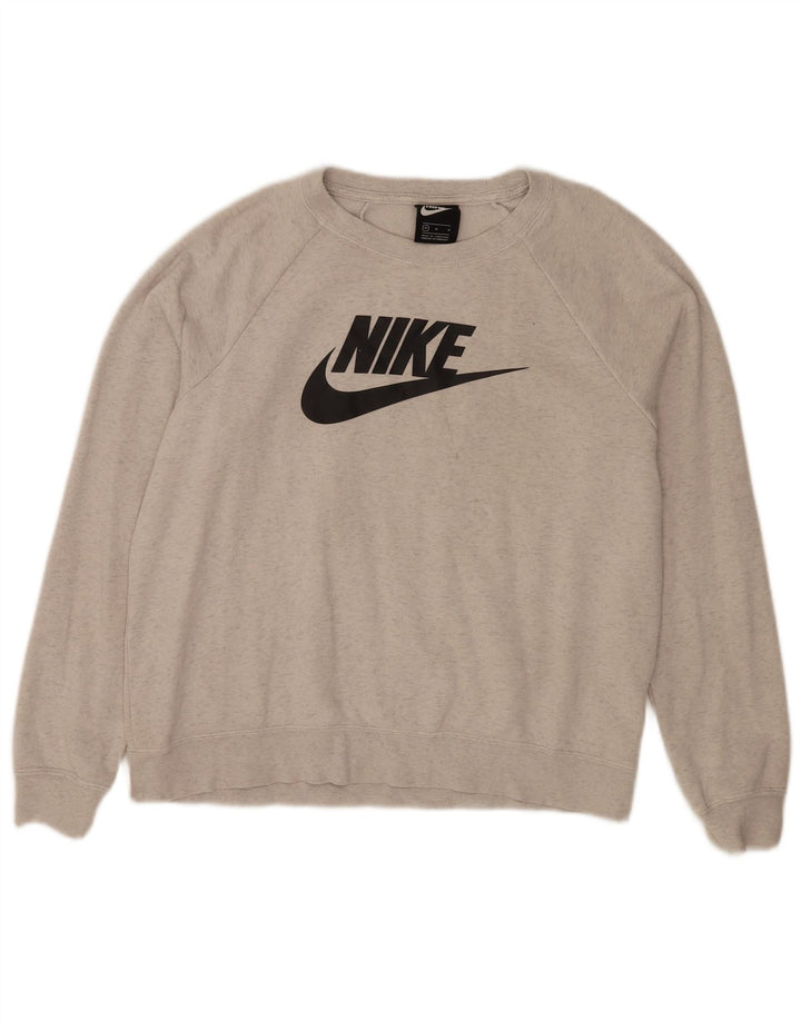 Γυναικείο γραφικό φούτερ Nike Jumper UK 14 Βαμβακερό μεσαίο γκρι