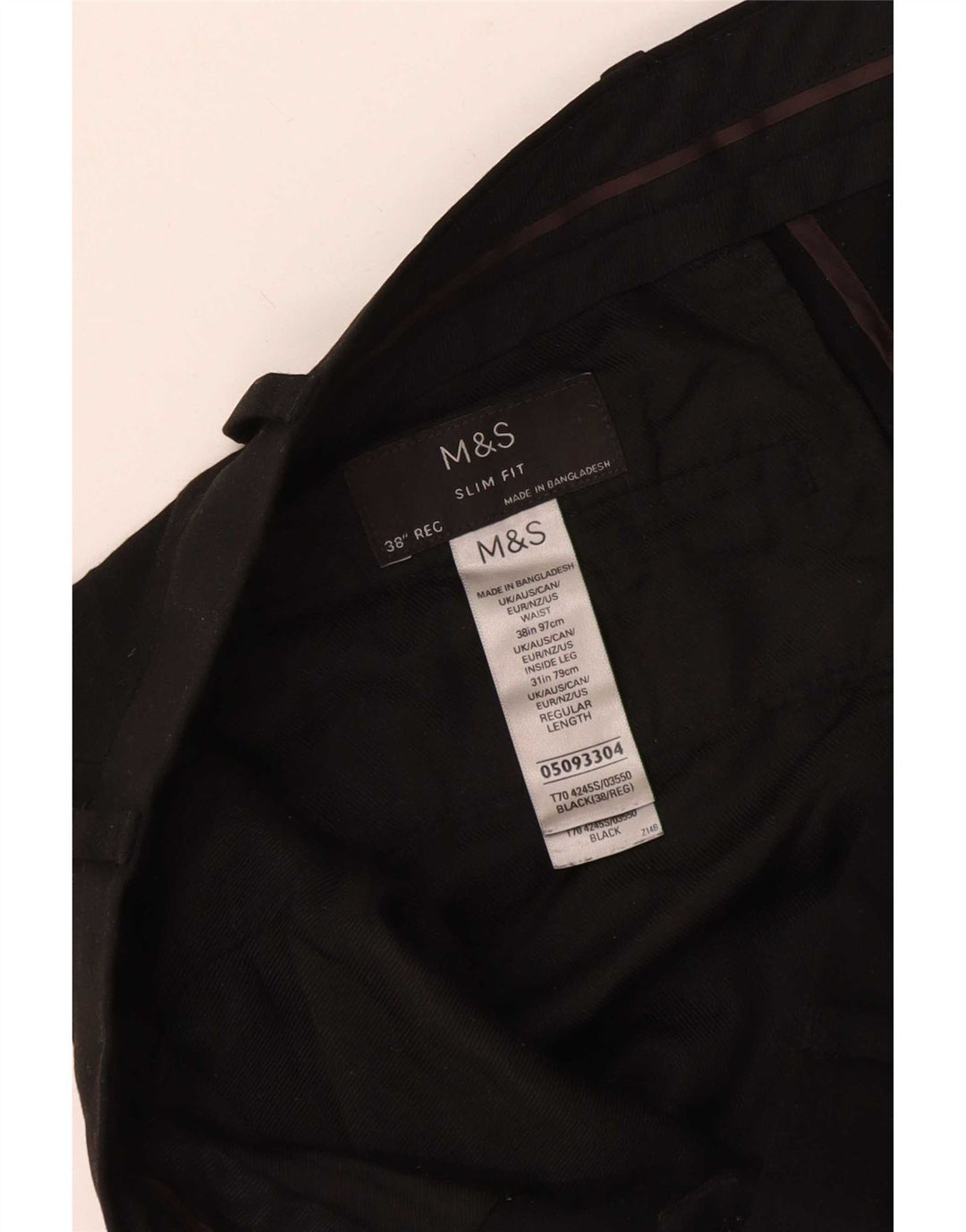 Marks & Spencer Ανδρικό Παντελόνι Κοστούμι Slim Fit W38 L28 Μαύρο πολυεστέρα