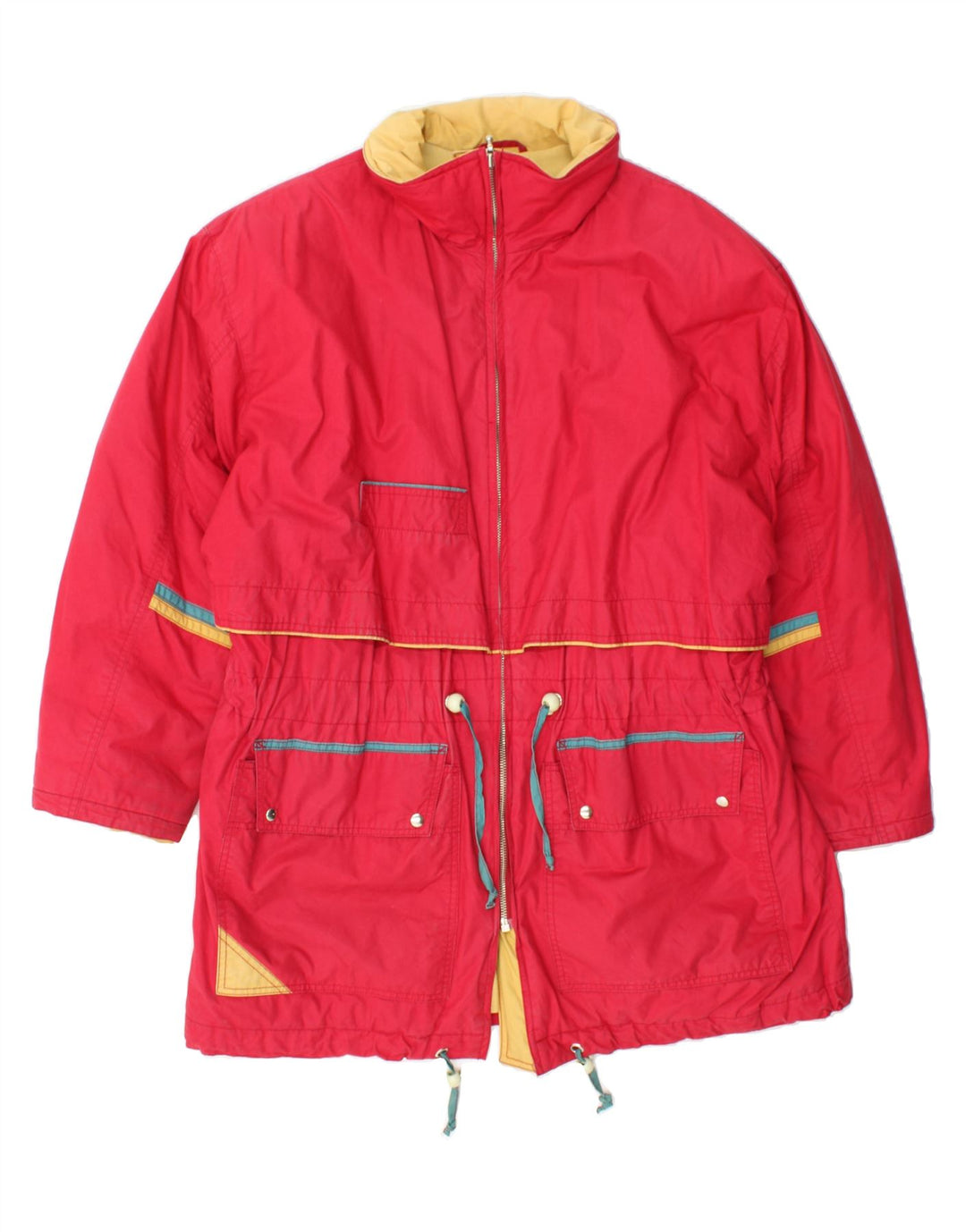 VINTAGE Womens Oversized Windbreaker Jacket UK 18 XL  Red Cotton Vintage Vintage and Second-Hand Vintage from Messina Hembry 