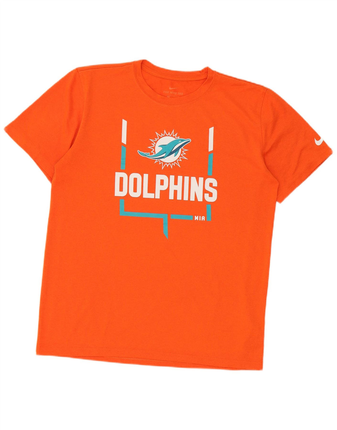 Ανδρικό γραφικό μπλουζάκι Nike Miami Dolphins, μεσαίο πορτοκαλί πολυεστέρας
