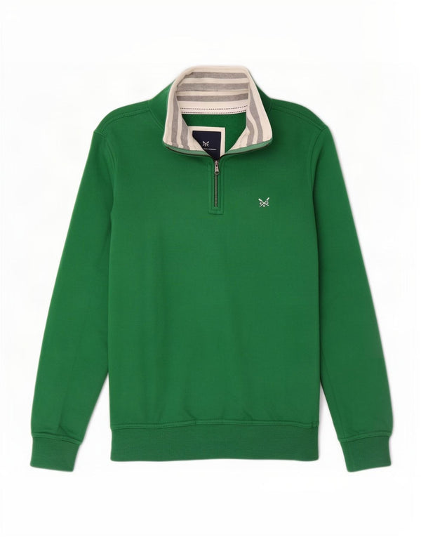 Ανδρικό φούτερ με φερμουάρ Crew Clothing Jumper XS Πράσινο βαμβακερό