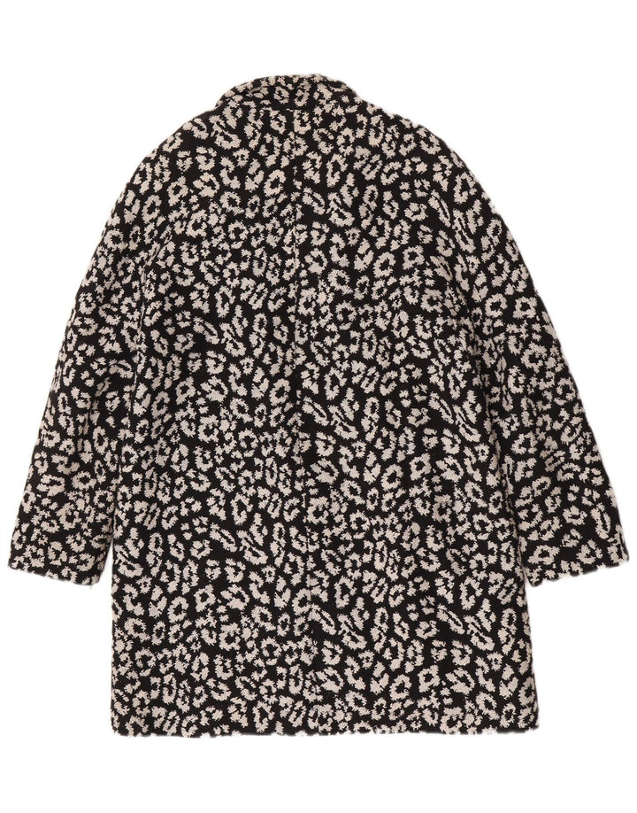 Ανοιχτό πανωφόρι Zara Abstract Pattern UK 14 μεγάλο μαύρο βαμβακερό