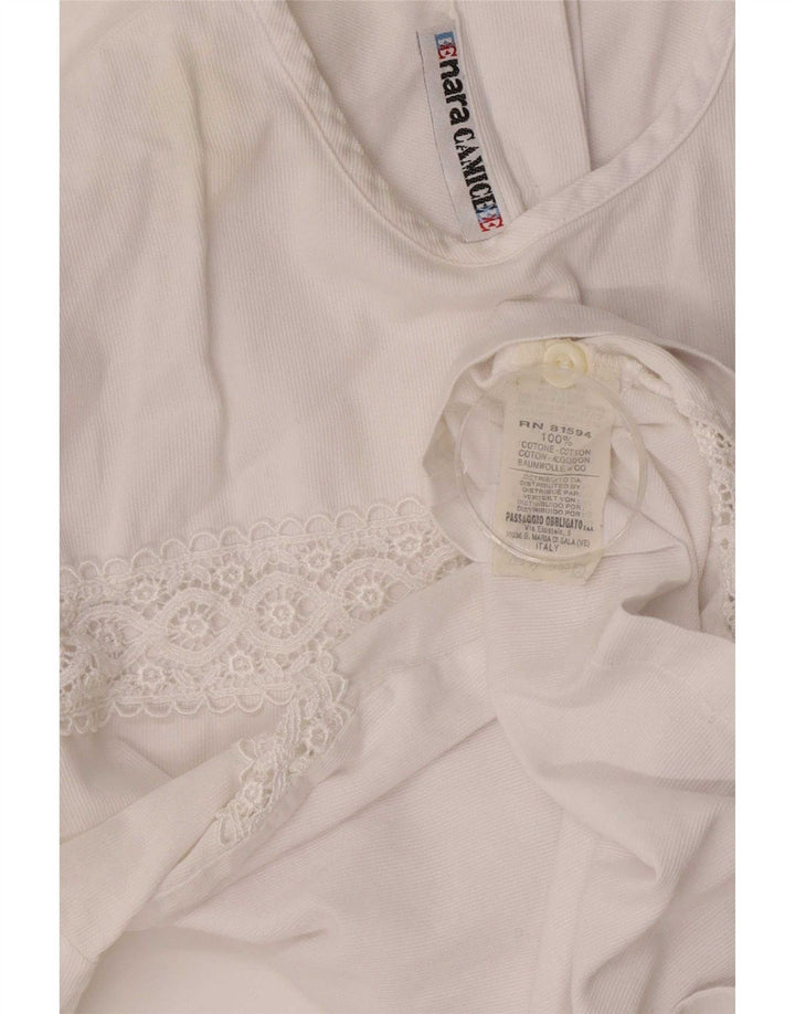 Naracamicee Γυναικεία μπλούζα Top UK 12 Medium White Cotton