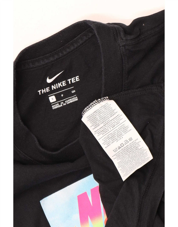 Ανδρικό γραφικό μπλουζάκι Nike, μικρό μαύρο βαμβακερό