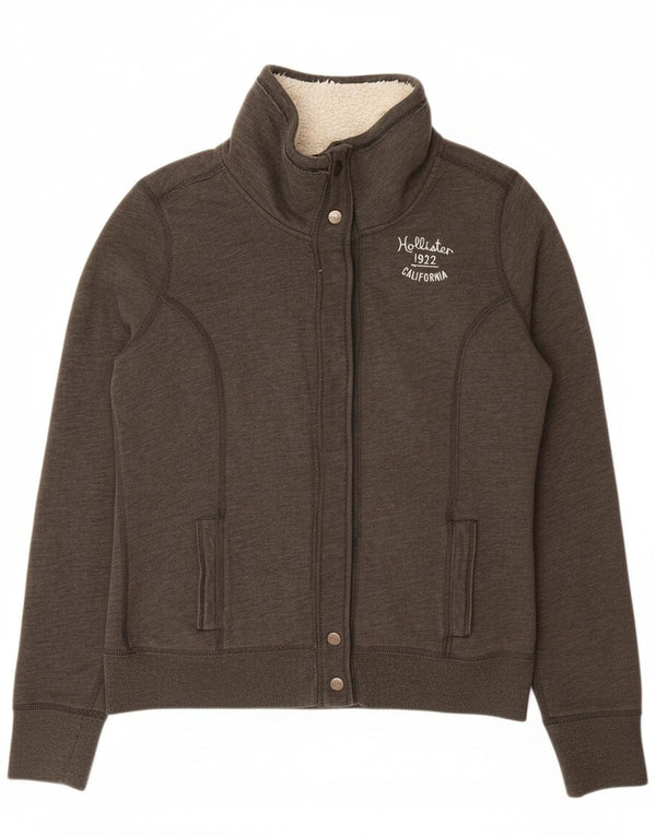 HOLLISTER Γυναικεία φόρμα Sherpa Top Jacket UK 16 μεγάλο γκρι βαμβακερό