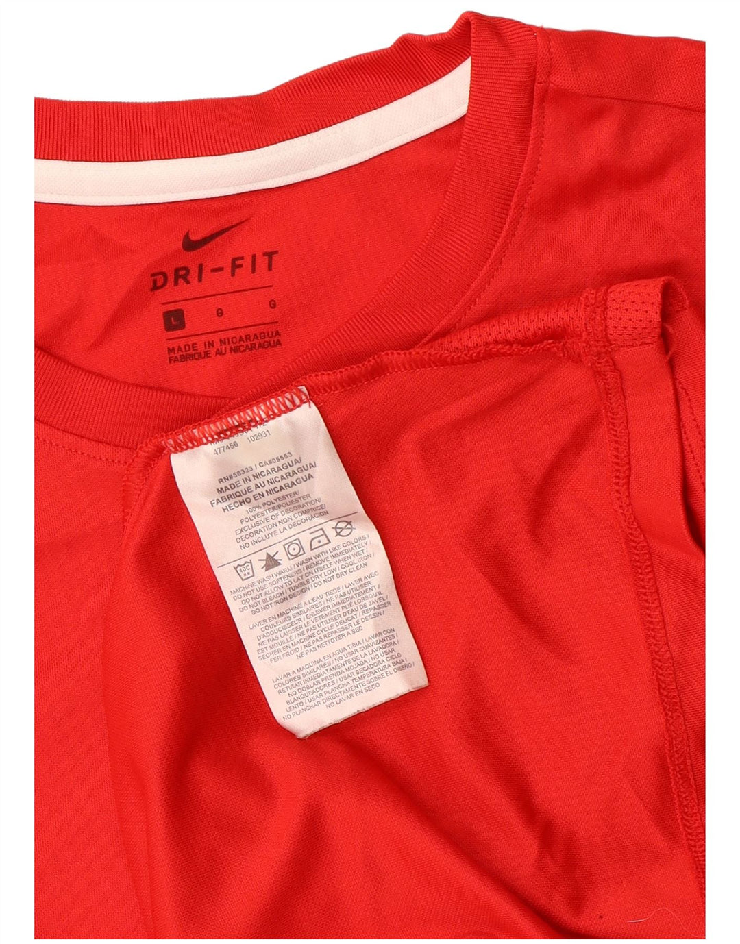 Γυναικείο T-Shirt NIKE Dri Fit Top UK 16 Large Red Polyester