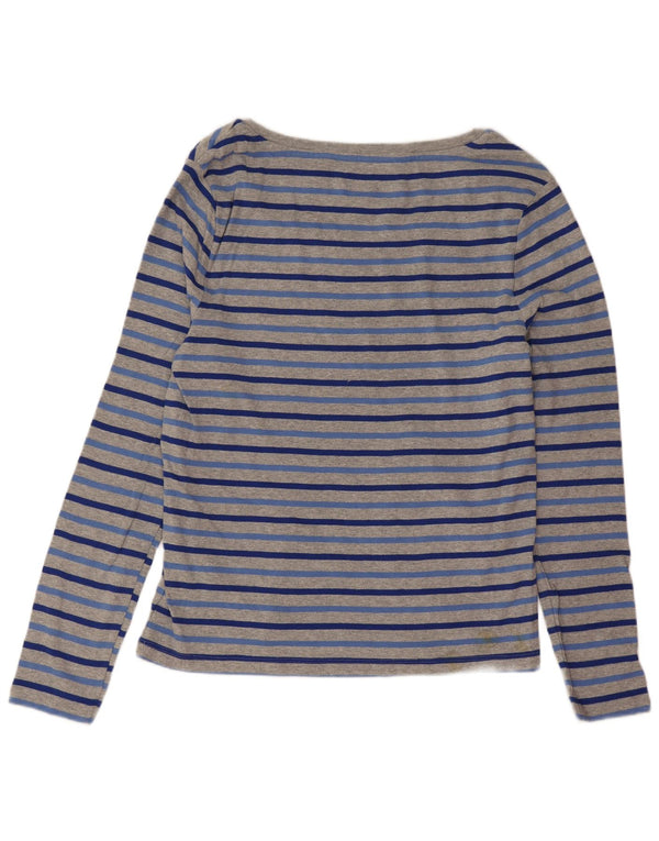Γυναικείο μπλουζάκι Tommy Hilfiger μακρυμάνικο UK 14 μεγάλο γκρι βαμβακερό ριγέ