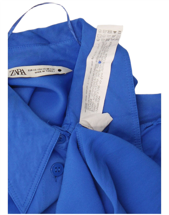 Zara γυναικείο πουκάμισο UK 6 XS μπλε βισκόζη