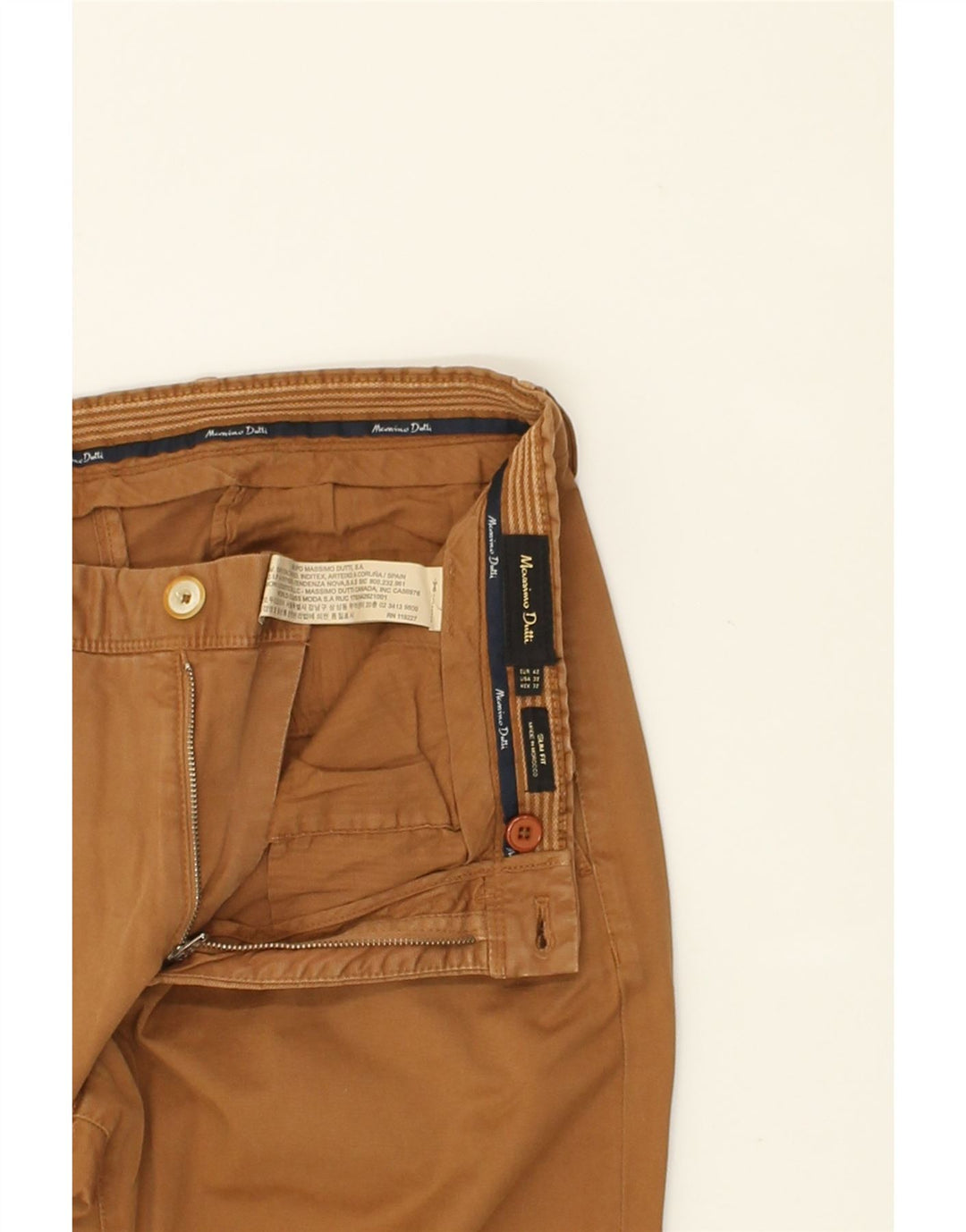 MASSIMO DUTTI Womens Slim Fit Chino Trousers EU 42 Large W32 L33  Brown | Vintage Massimo Dutti | Thrift | Second-Hand Massimo Dutti | Used Clothing | Messina Hembry 