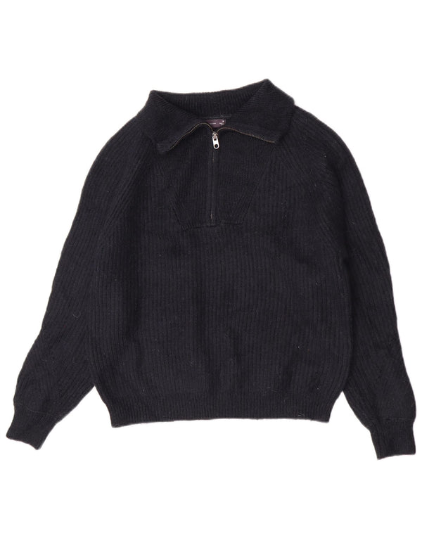 Marks & Spencer Γυναικείο πουλόβερ με φερμουάρ UK 14 Medium Navy Blue