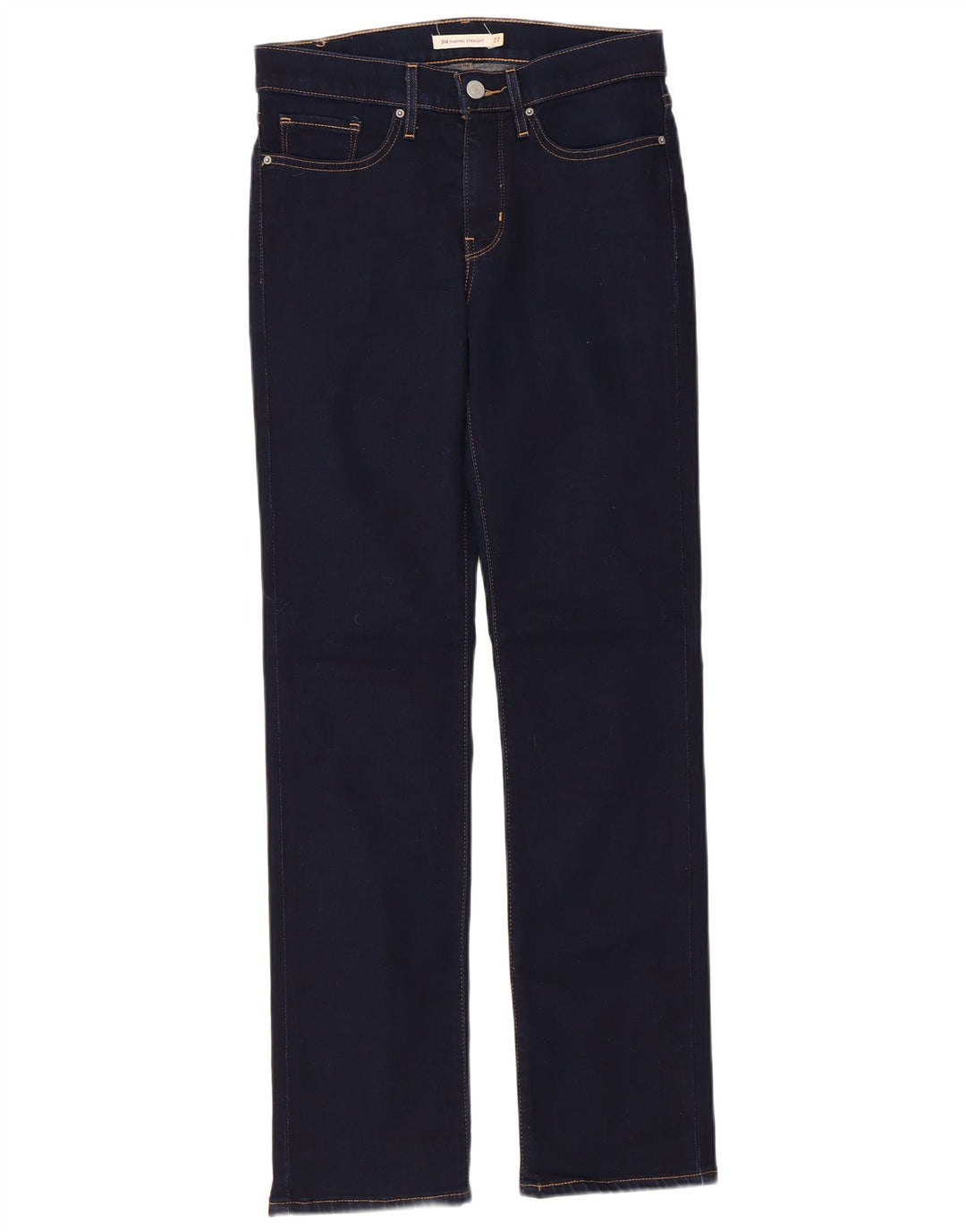 Levi's Womens 314 Shaping Straight Jeans W27 L29 Navy Blue Cotton