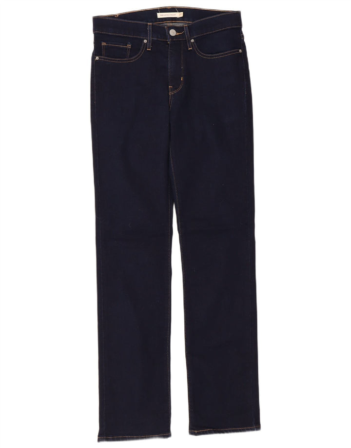 Levi's Womens 314 Shaping Straight Jeans W27 L29 Navy Blue Cotton