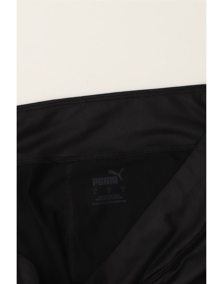 PUMA Womens Leggings UK 14 Large Black Polyester Vintage Puma and Second-Hand Puma from Messina Hembry 