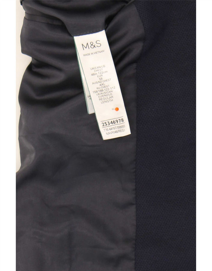Marks & Spencer Ανδρικό μπουφάν σακάκι με 2 κουμπιά UK 48 4XL Navy Blue Polyamide