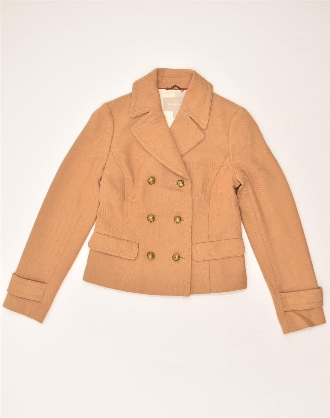 BANANA REPUBLIC Womens Pea Coat UK 10 Small Beige Cotton | Vintage Banana Republic | Thrift | Second-Hand Banana Republic | Used Clothing | Messina Hembry 