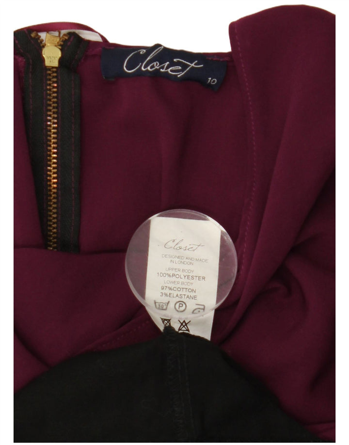 Γυναικείο αμάνικο φόρεμα ντουλάπα UK 10 Small Black Colourblock Βαμβακερό